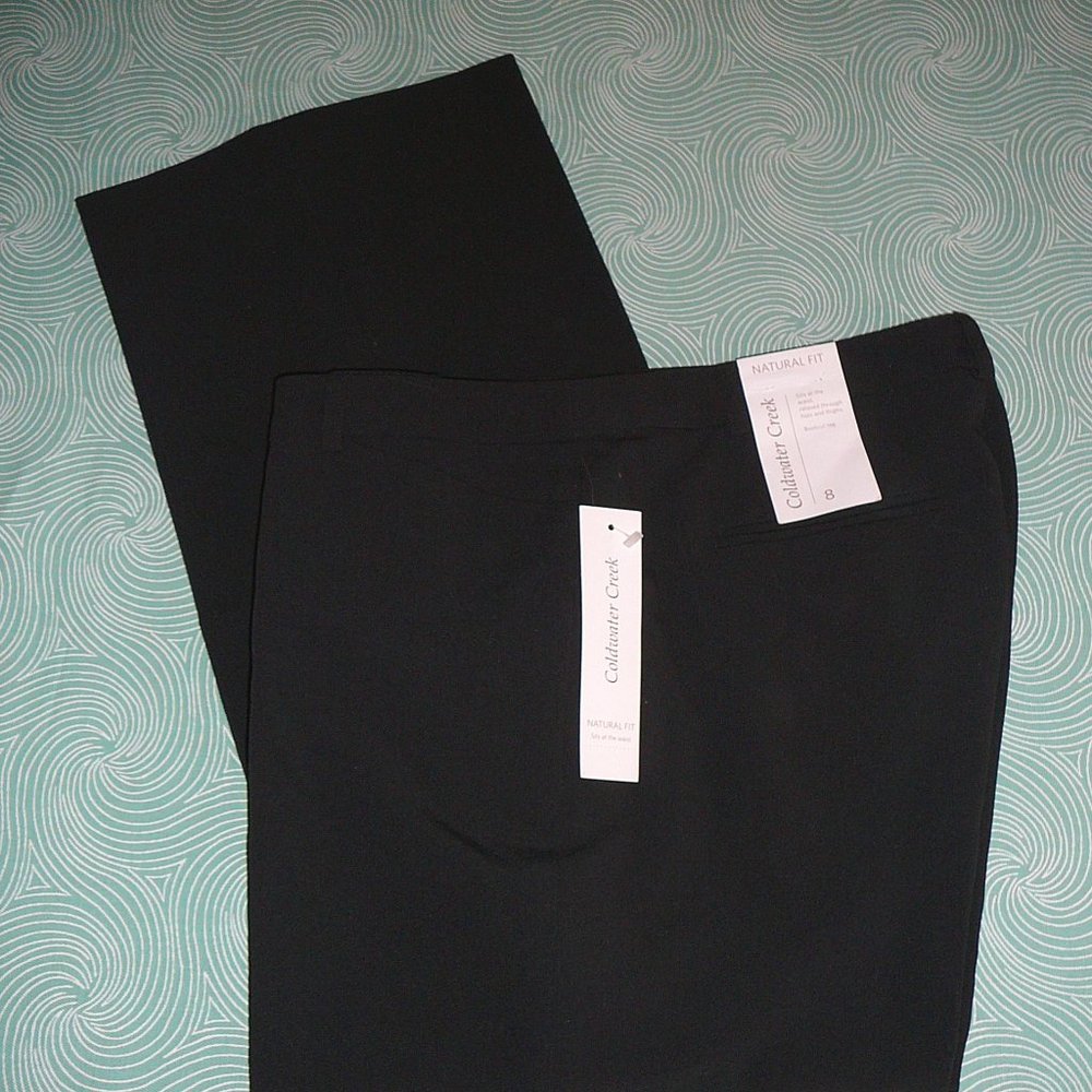 NWT Coldwater Creek Black Boot Cut Trouser Pants 8 - Picture 2 of 8